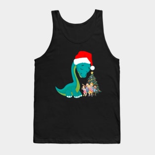 Dinosaur Santa Claus Tank Top